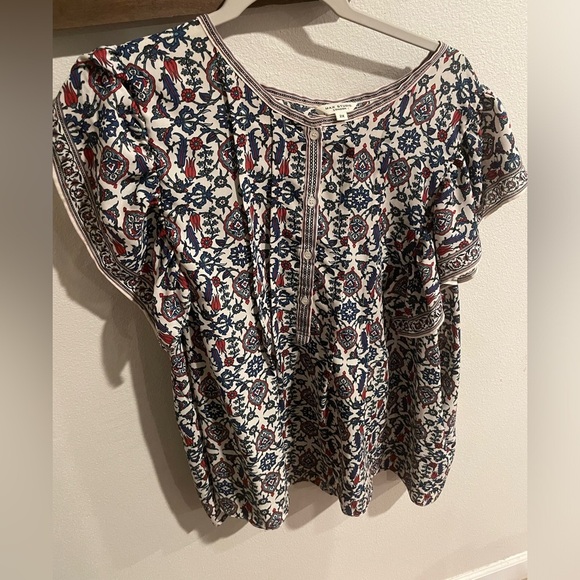 Max Studio blue floral blouse size 2x - Picture 1 of 4